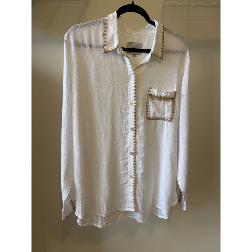 Rails Linen Button-Up Top – Size Large - Picture 5 of 11